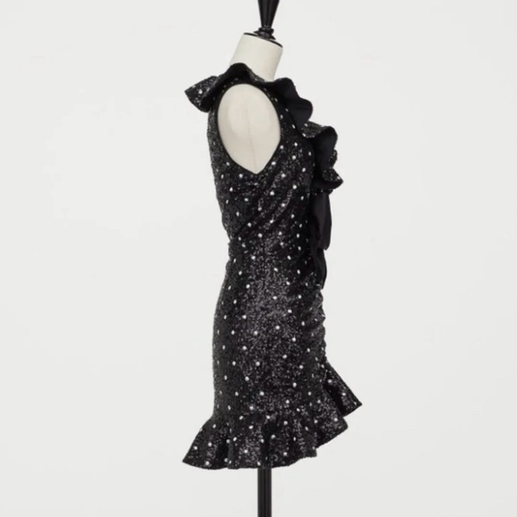 GIAMBATTISTA VALLI x H&M Black Sequin Dress SIZE 8 - Picture 4 of 7